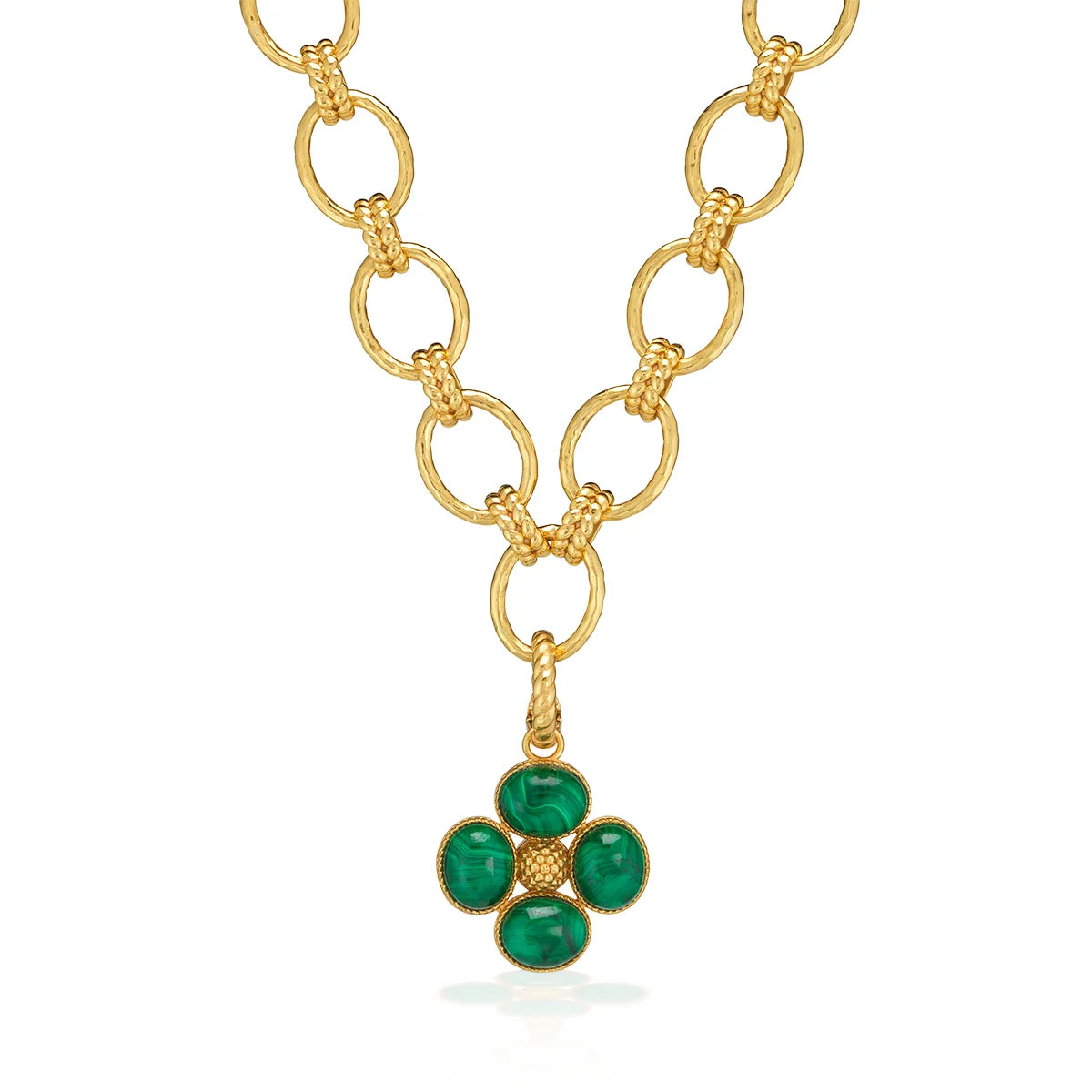 Capucine De Wulf Clover Double Sided Charm/Pendant - Malachite