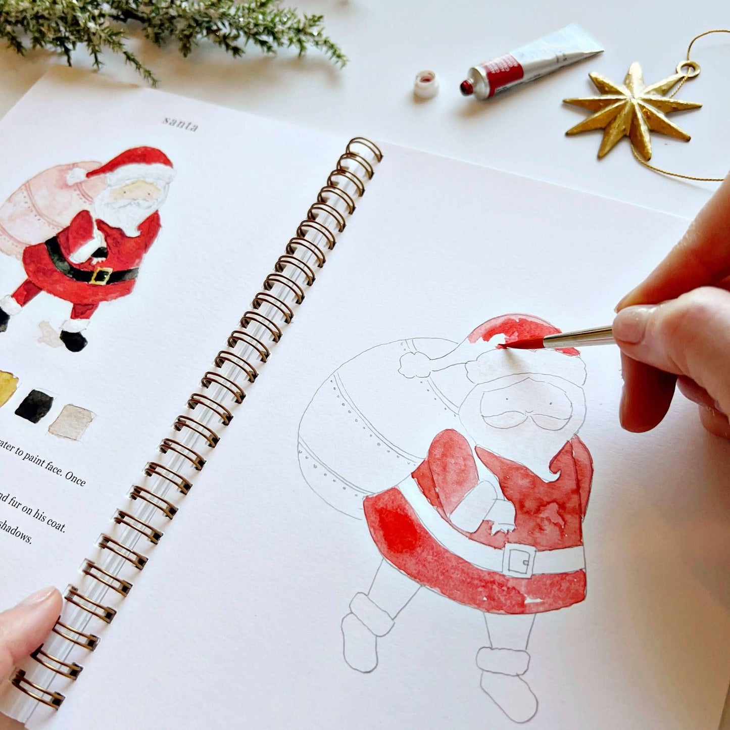 The Porch Christmas watercolor workbook