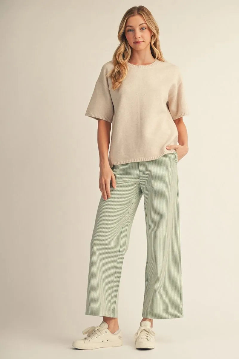 Oats & Honey Short Sleeve Sweater Top