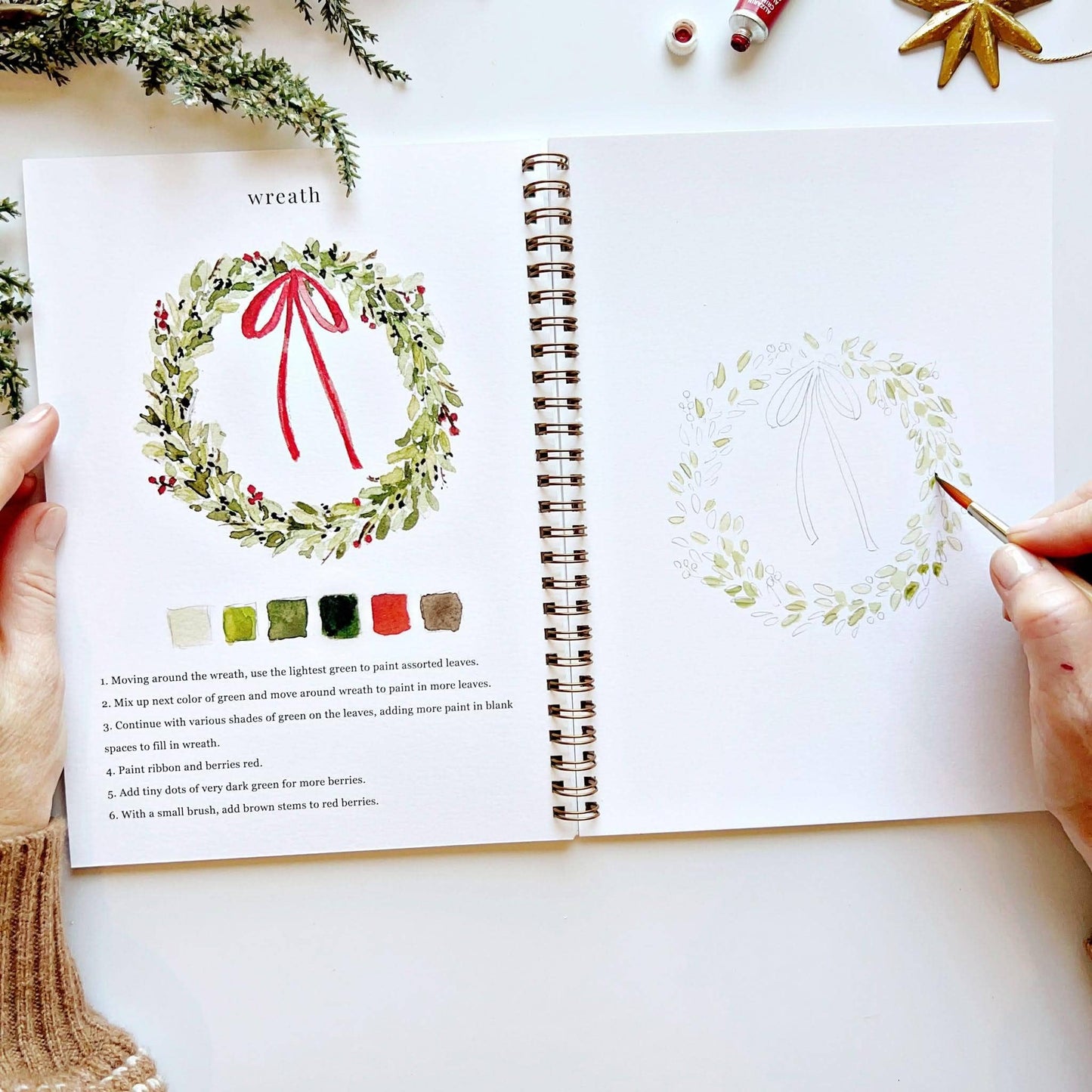 The Porch Christmas watercolor workbook