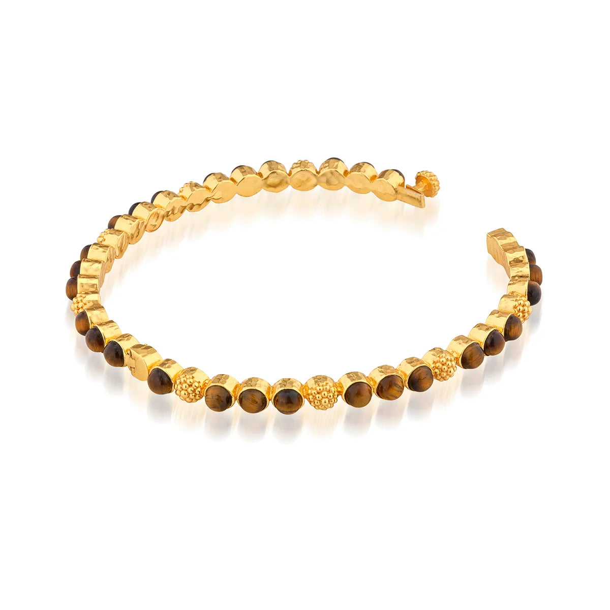 Capucine De Wulf Gem Petite Hinged Bangle - Tiger's Eye