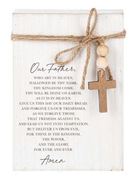 Ganz Prayer Message Block with Beaded Cross