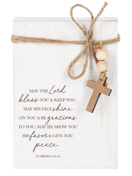 Ganz Prayer Message Block with Beaded Cross