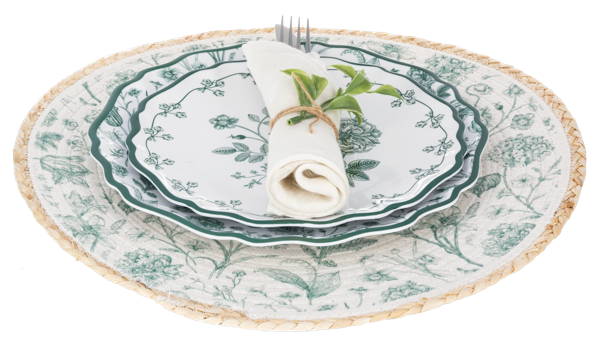 Ganz Round Green Botanical Placemat