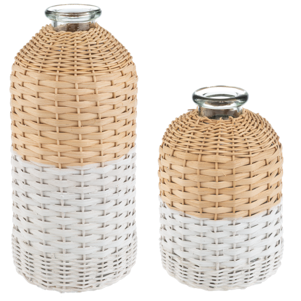Ganz Wicker with Stripe Vase (2 pc. set)
