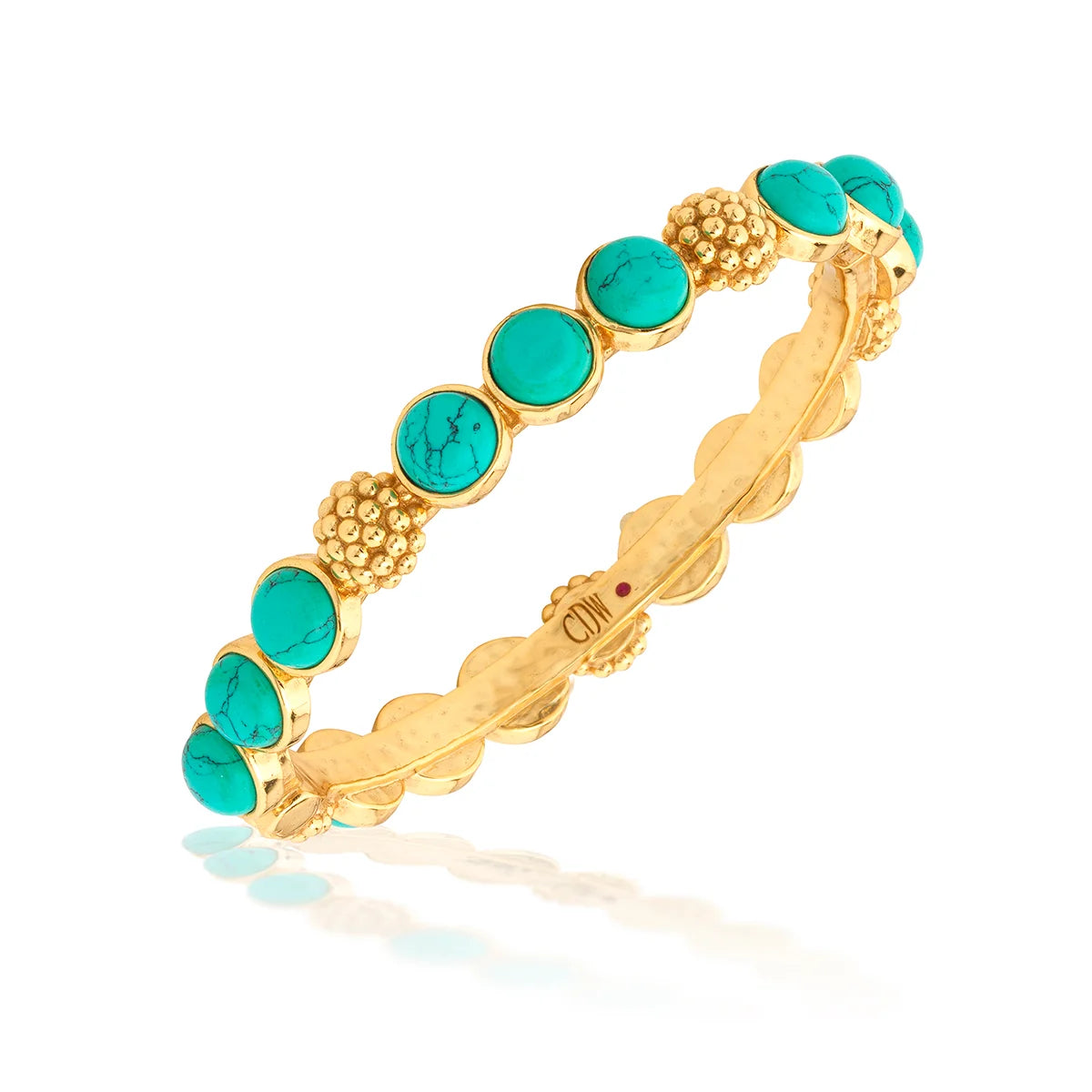Capucine De Wulf Gem Hinged Bangle - Turquoise