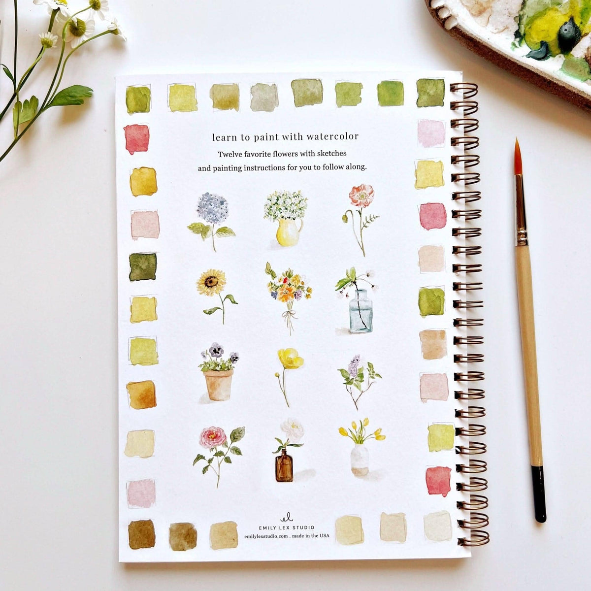 The Porch Flowers watercolor workbook