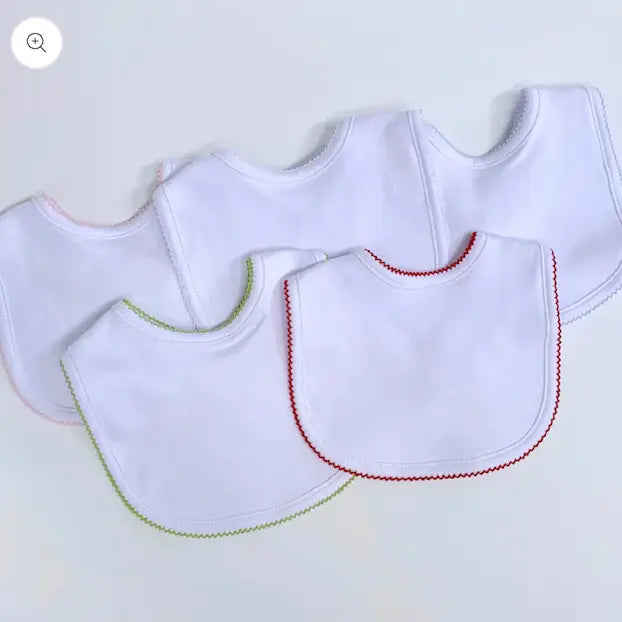 The Porch Zsa Zsa Lolli Pink Picot Trimmed Bib