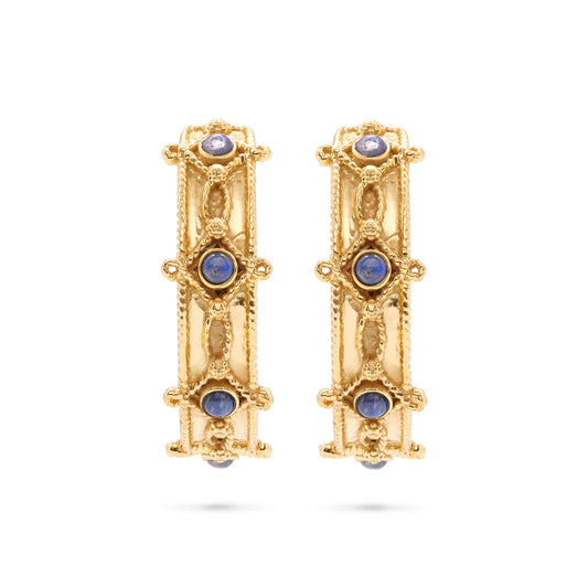 Capucine De Wulf Victoria Hoop Earrings- Gold/Blue