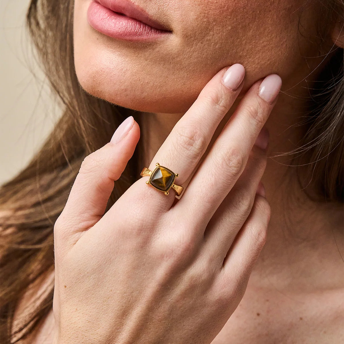 Capucine De Wulf Mystic Eye Gem Ring Tiger's Eye