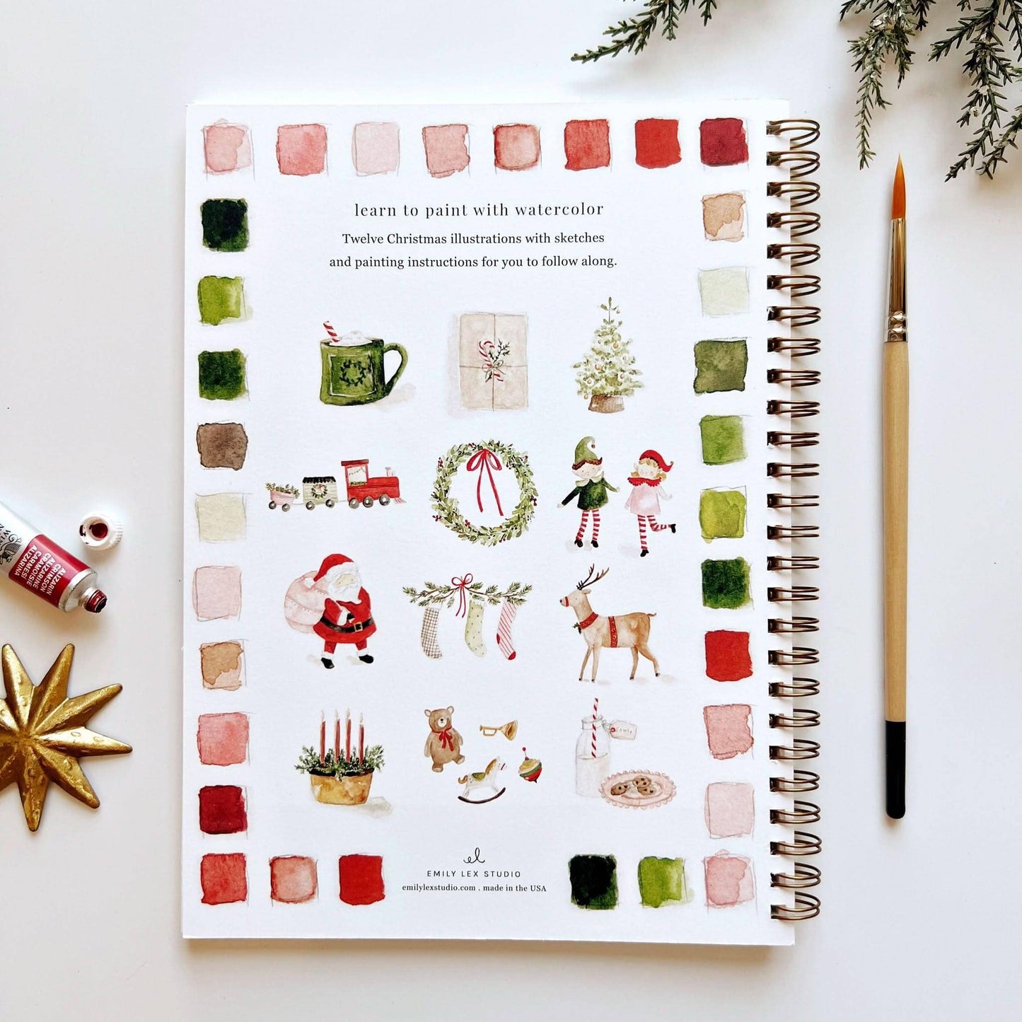 The Porch Christmas watercolor workbook