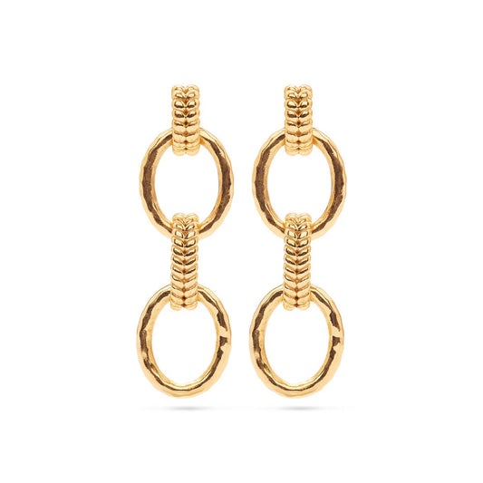 Capucine De Wulf Cleopatra Regal Double Link Earrings- Gold