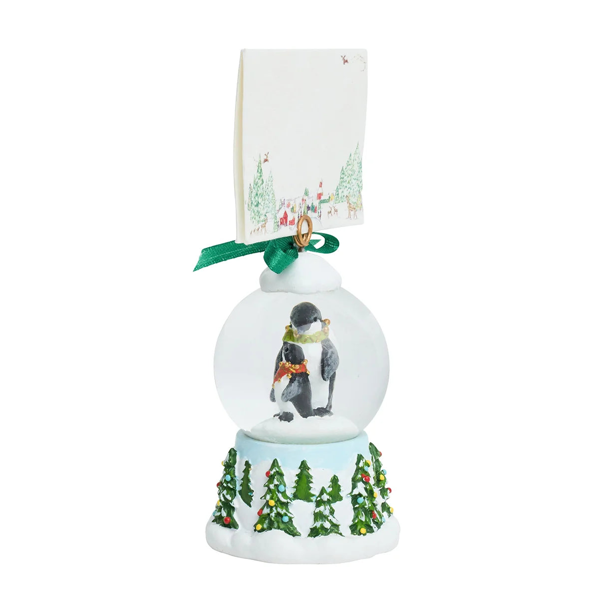 North Pole Penguin Snow Globe Place Card Holder