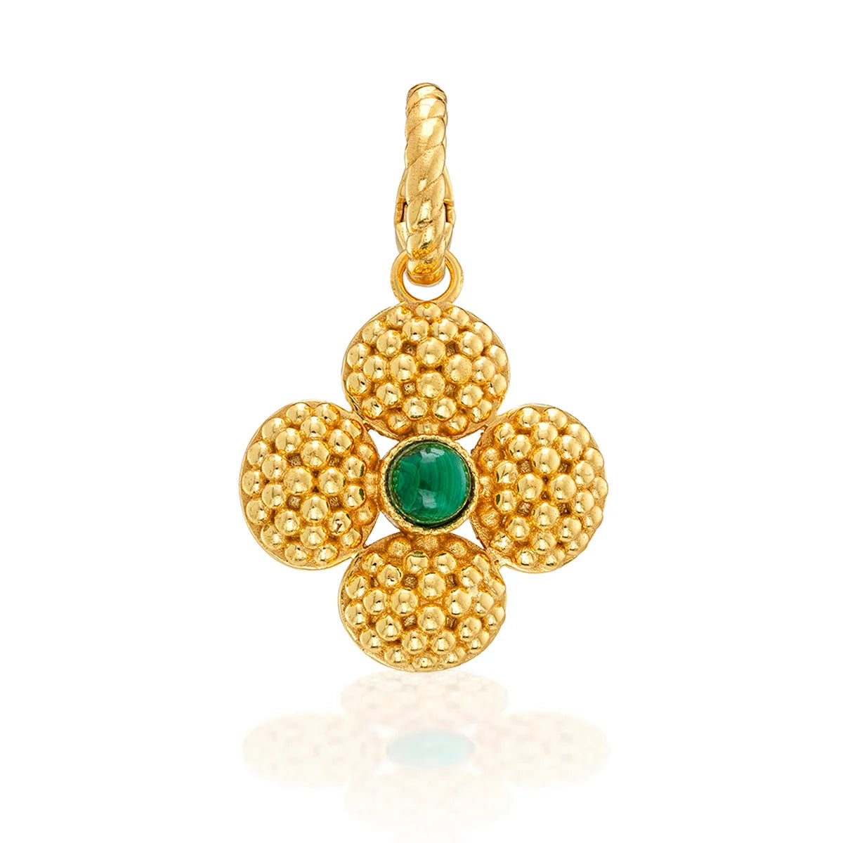 Capucine De Wulf Clover Double Sided Charm/Pendant - Malachite