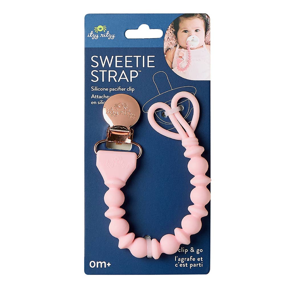 The Porch Sweetie Strap™ Silicone One-Piece Pacifier Clips: Blue Beaded
