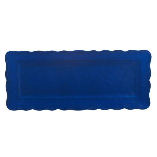 The Porch Indigo Blue 100% Melamine Rectangular Platter 19in x 8
