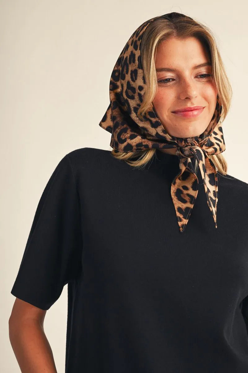 Fierce & Fabulous Short Sleeve Top with Scarf