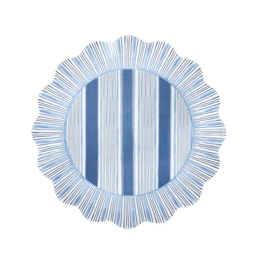 Juliska Cabana Stripe Melamine Salad Plate - Ocean