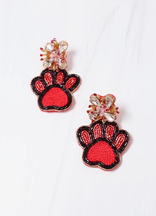 Caroline Hill End Zone Paw Print Earrings