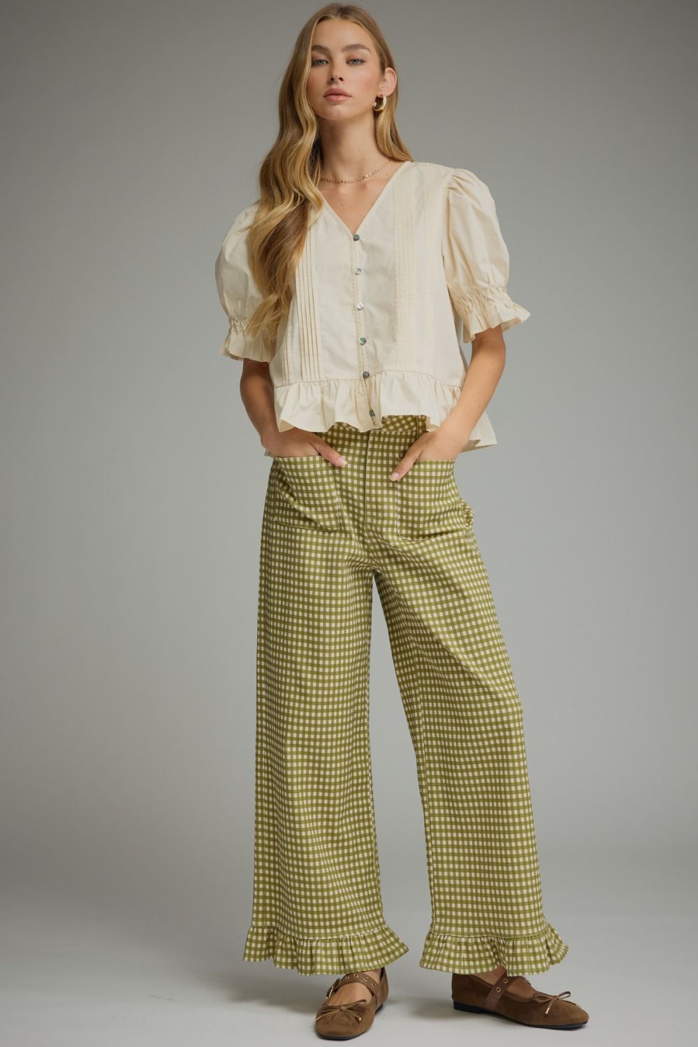 Plaid Olive Pants