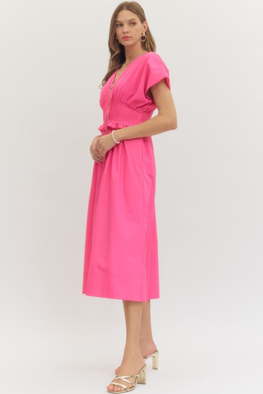 Petal Grace Midi Dress