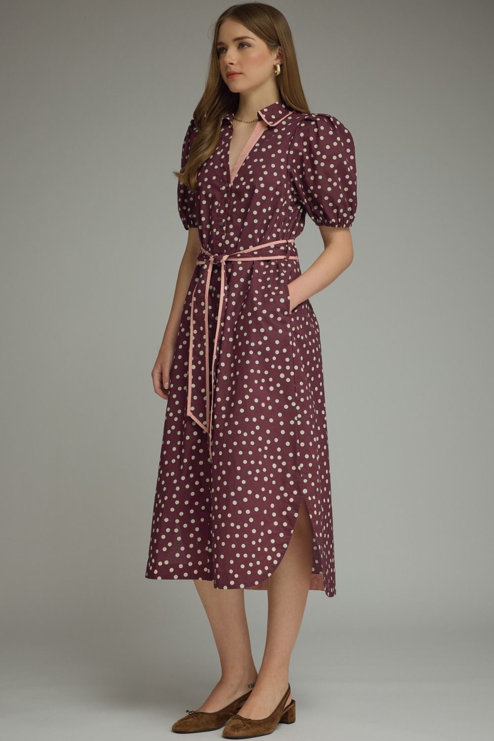 Polka Dot Plum Dress
