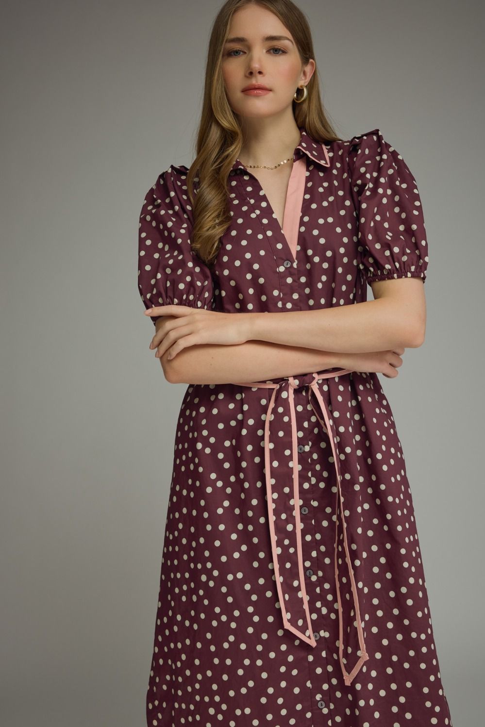 Polka Dot Plum Dress