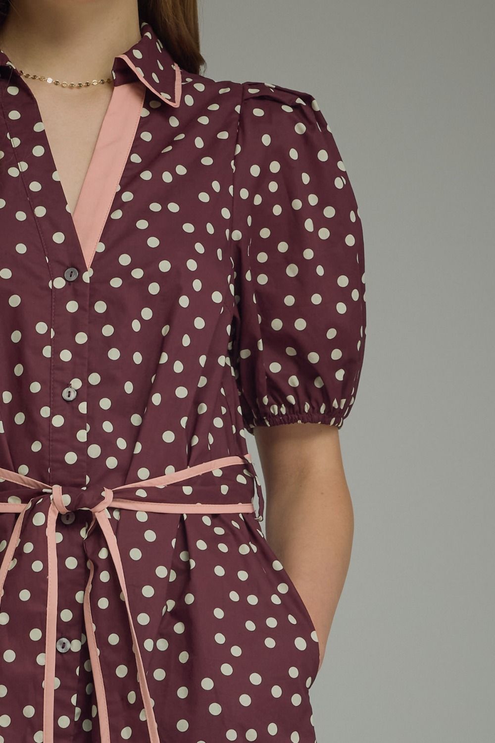Polka Dot Plum Dress