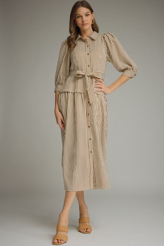 The Caramel Stripe Dress