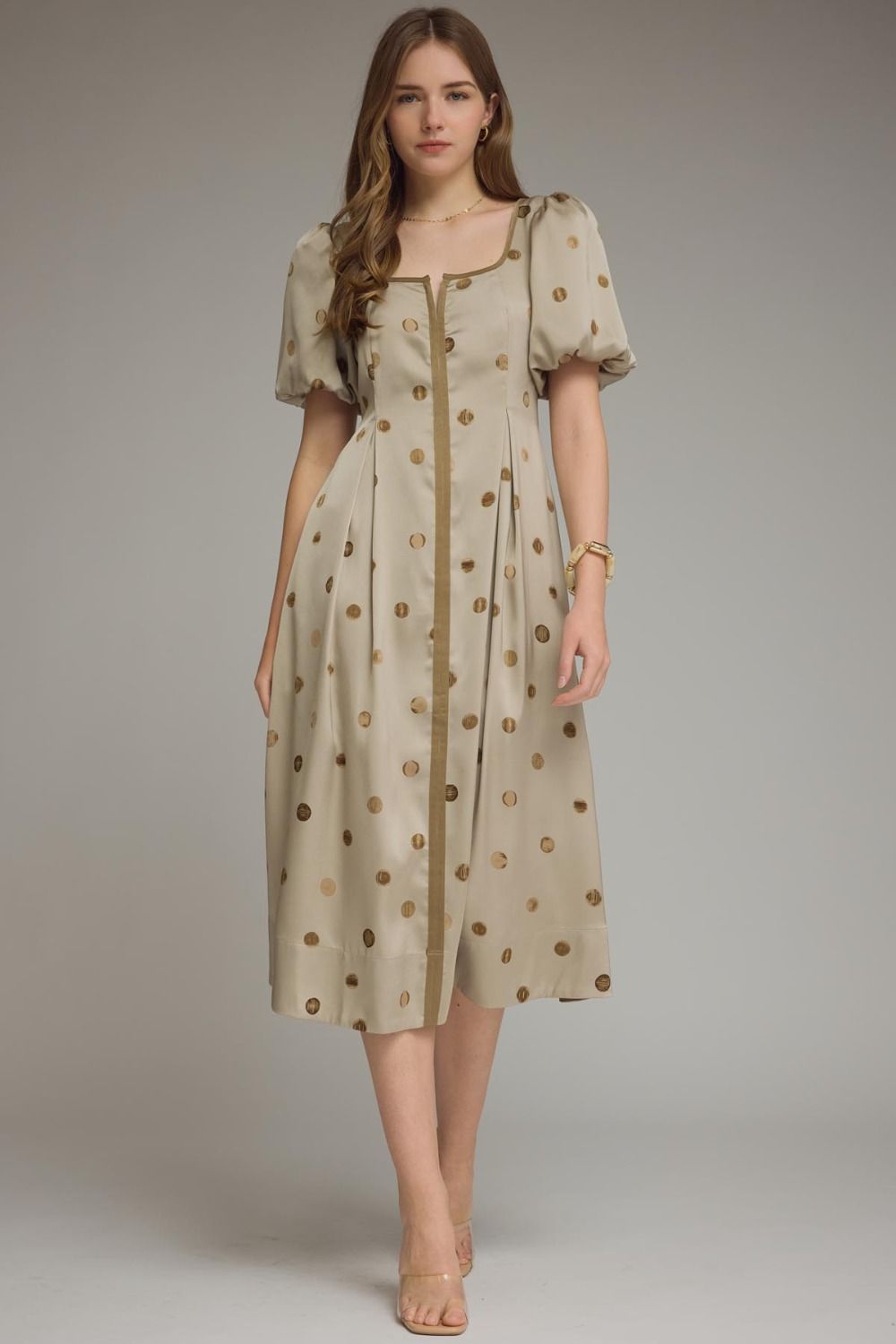 Vintage Polka Dot Midi Dress