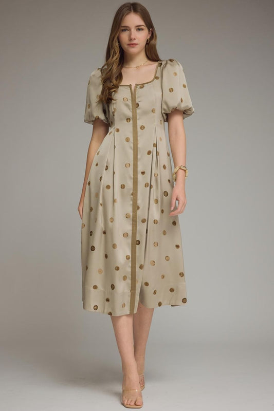 Vintage Polka Dot Midi Dress
