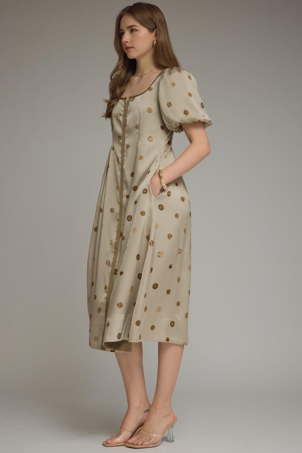 Vintage Polka Dot Midi Dress