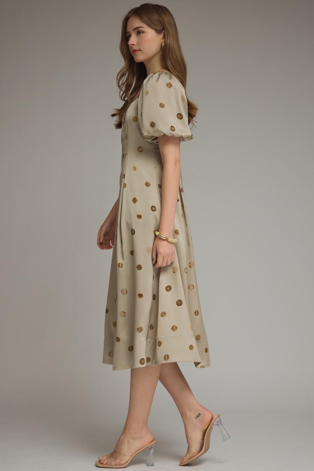 Vintage Polka Dot Midi Dress