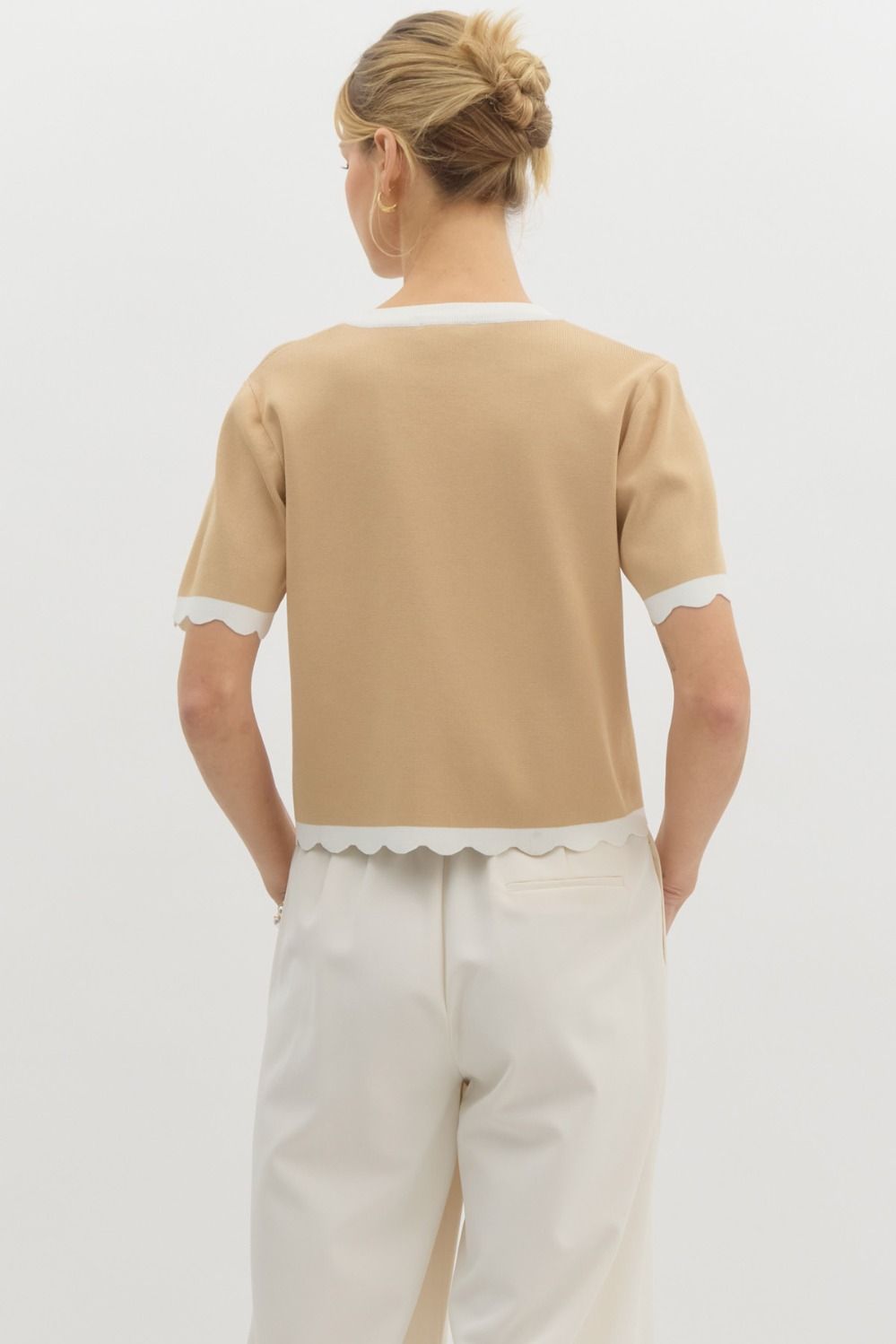 Beige Bay Short Sleeve Top