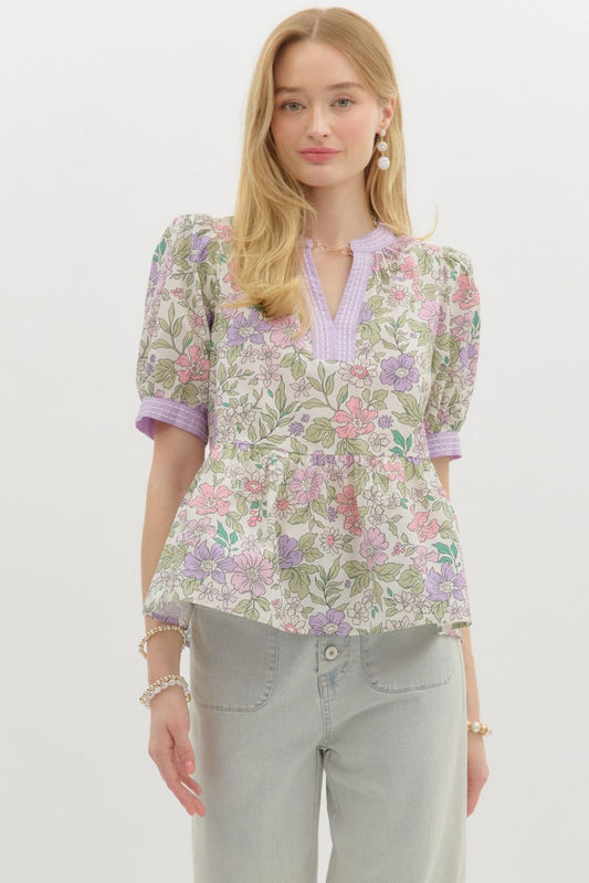 Violet Bloom Top