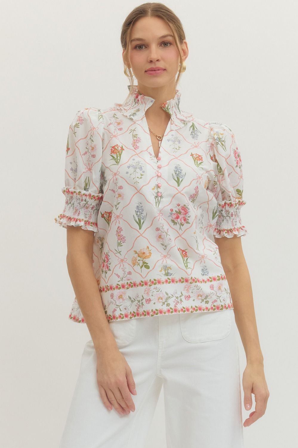 Botanical Bloom Short Sleeve Top