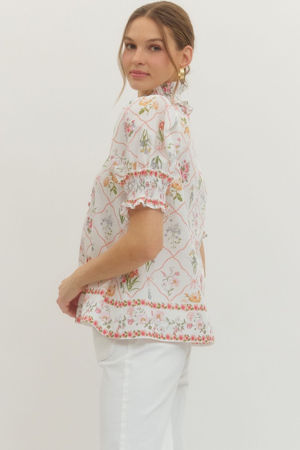 Botanical Bloom Short Sleeve Top