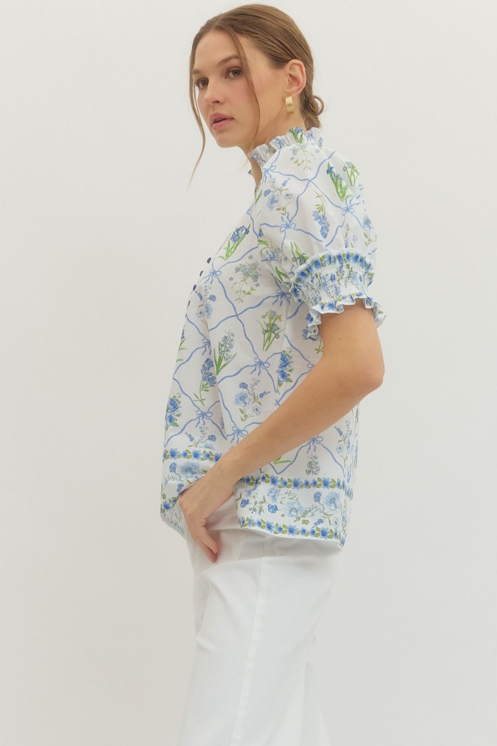 Botanical Bloom Short Sleeve Top