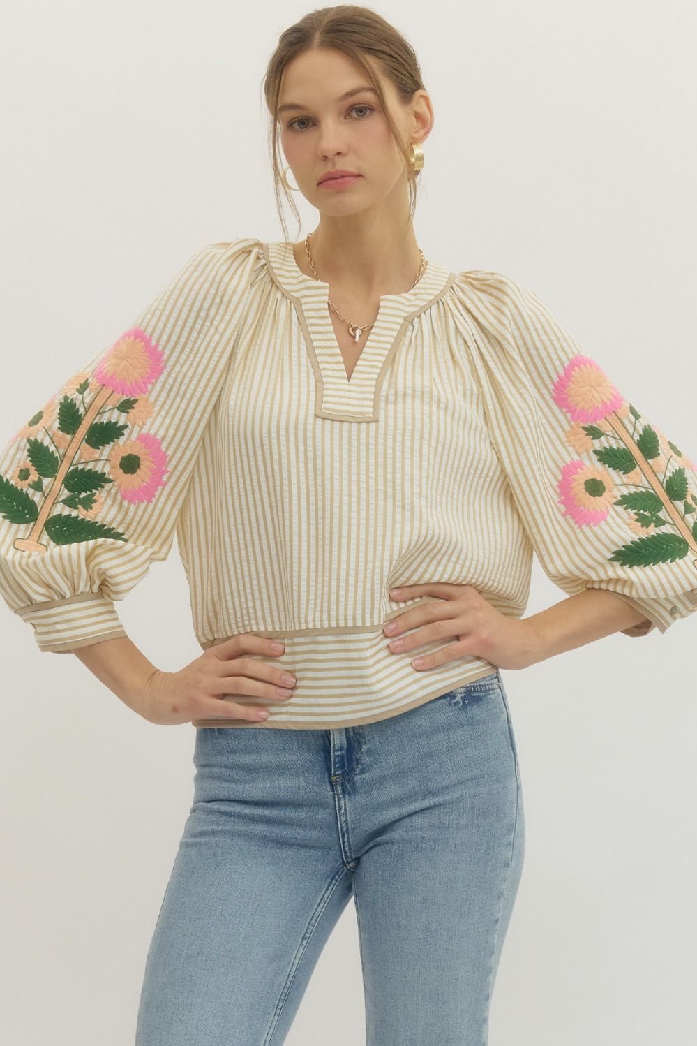 Flower Favorite 3/4 Sleeve Top
