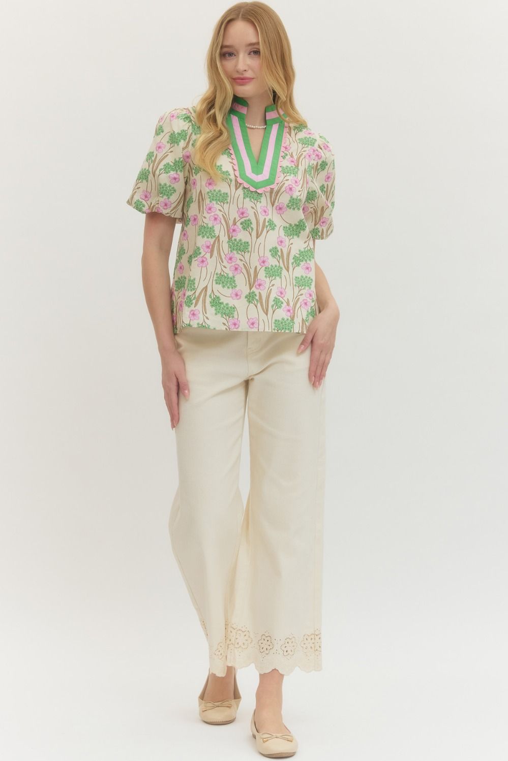 Vintage Floral Short Sleeve Top