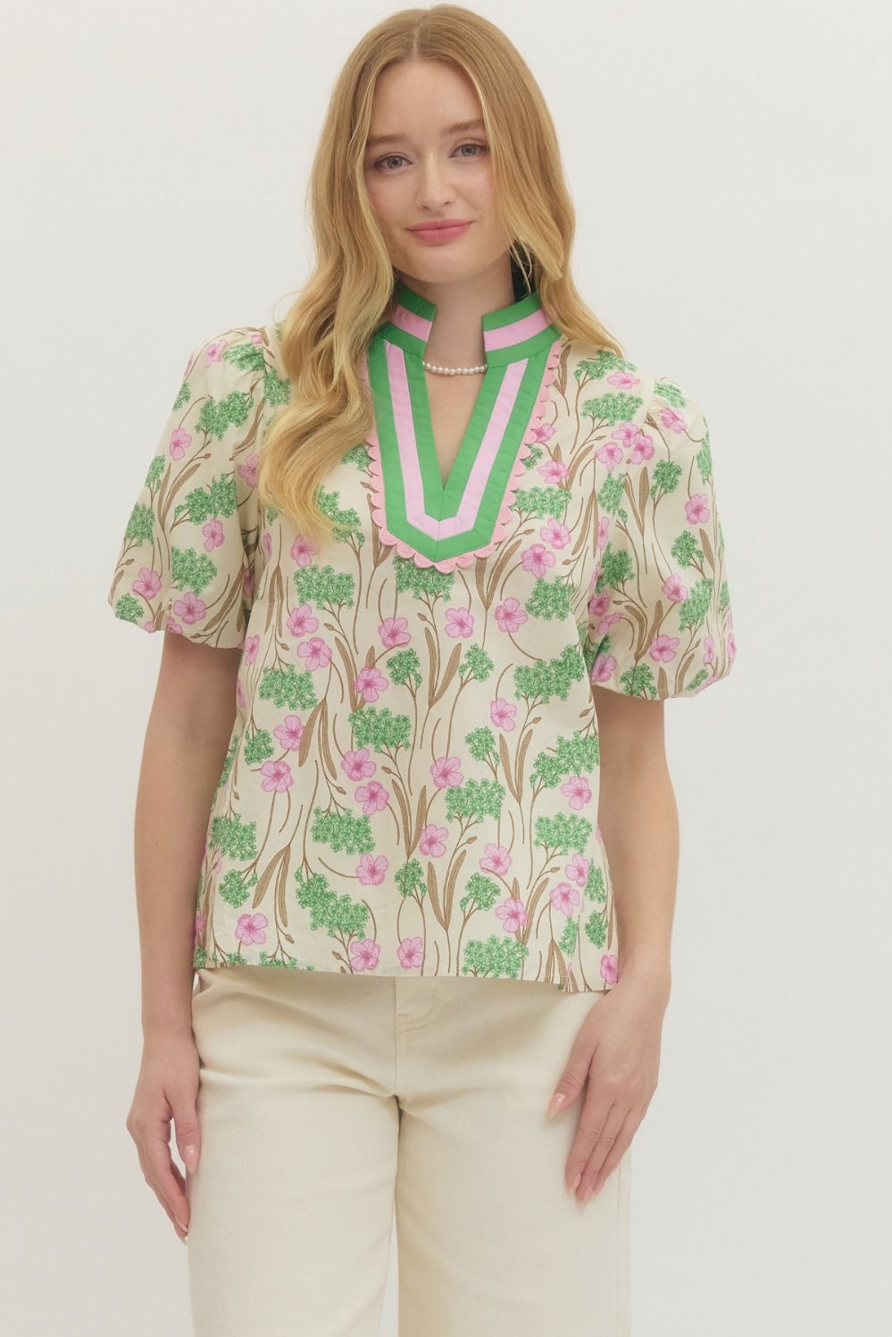 Vintage Floral Short Sleeve Top