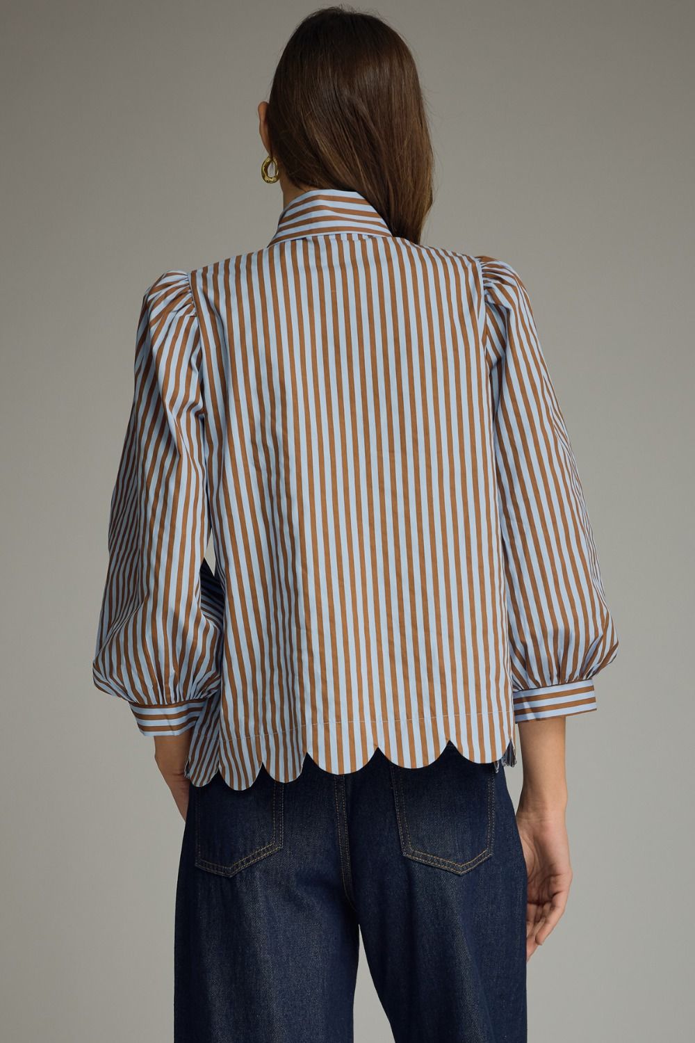 Maribel Bow-Front Striped Blouse