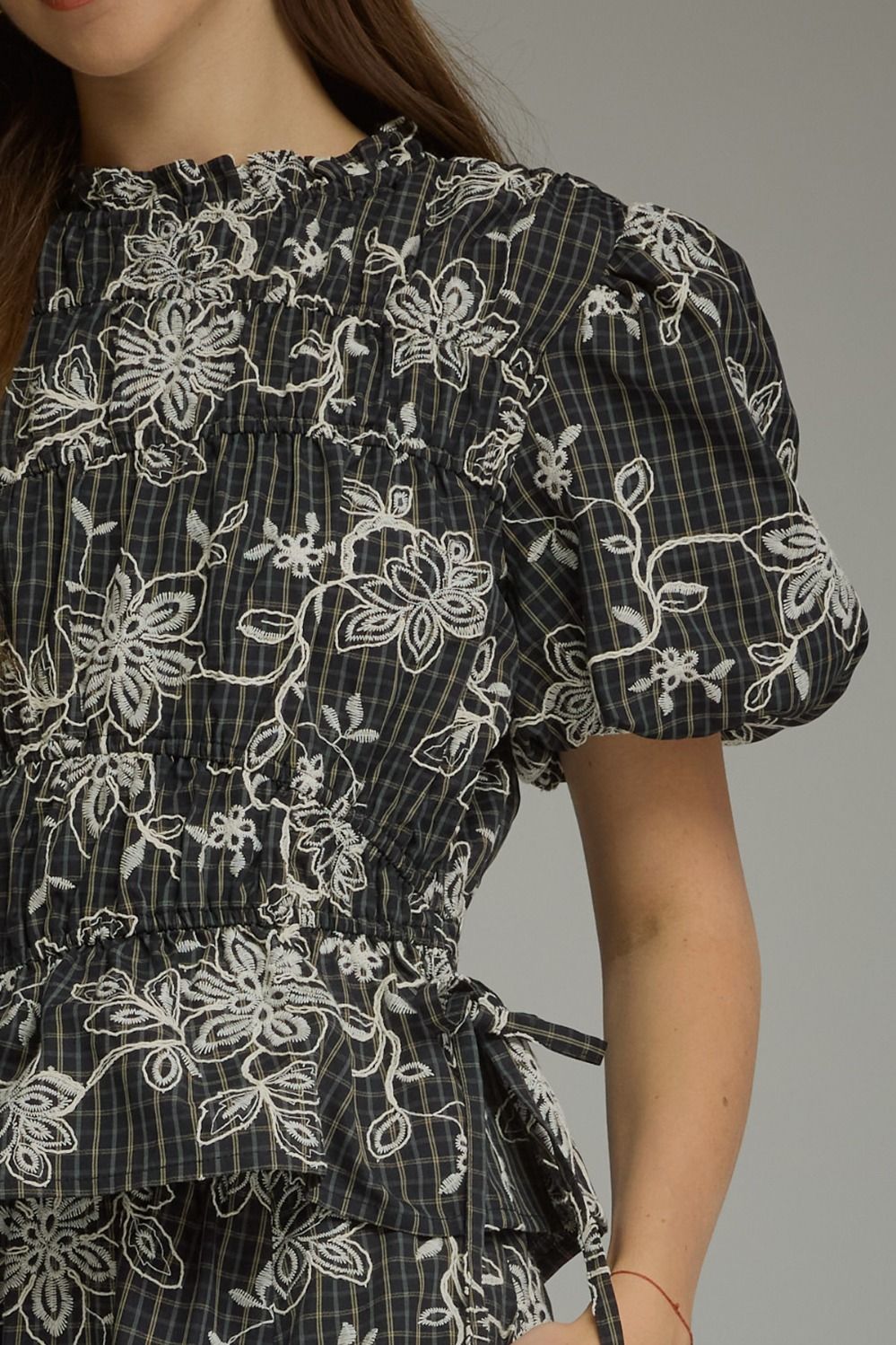Midnight Bloom Peplum Top