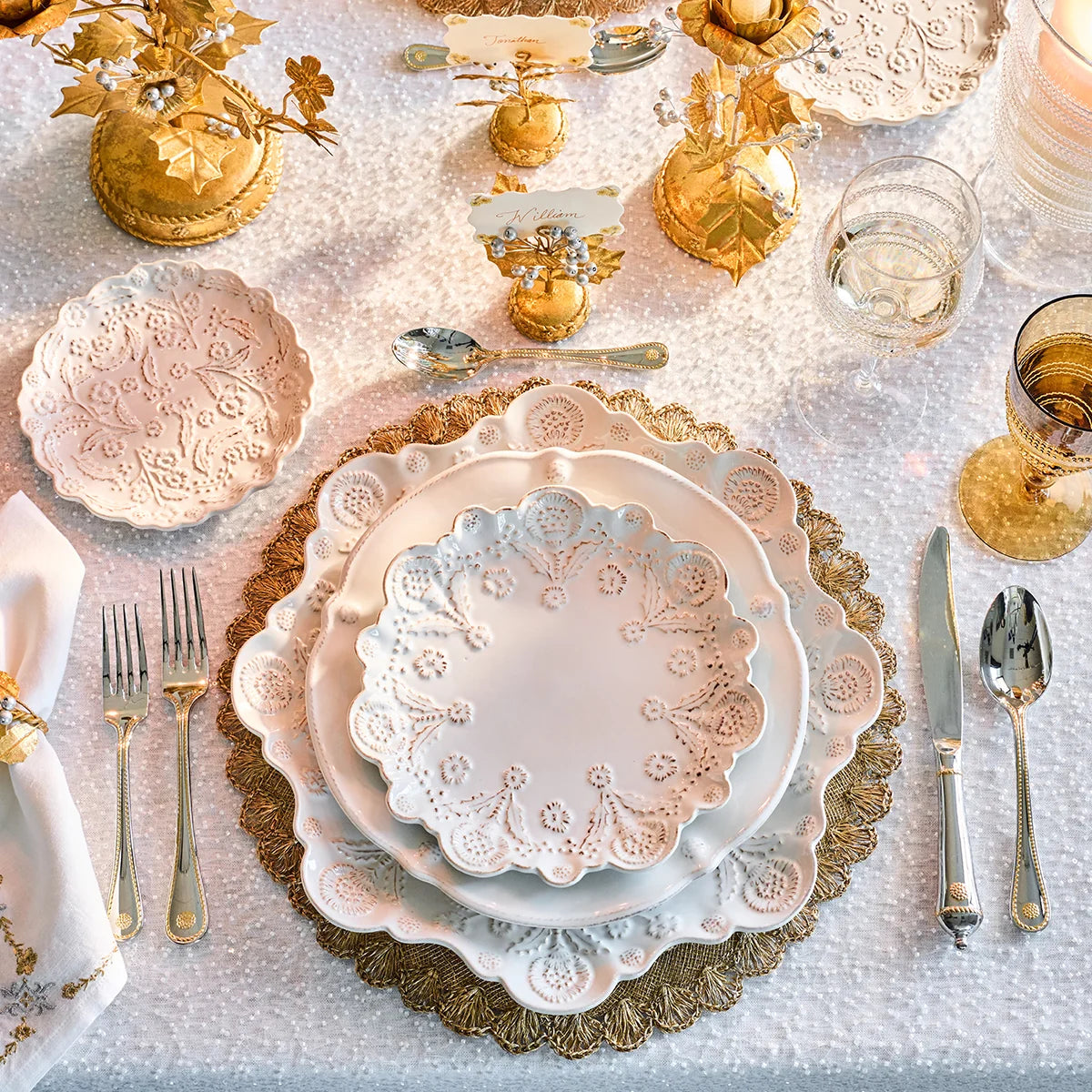 Juliska Thistle Dessert/Salad Plate - Whitewash