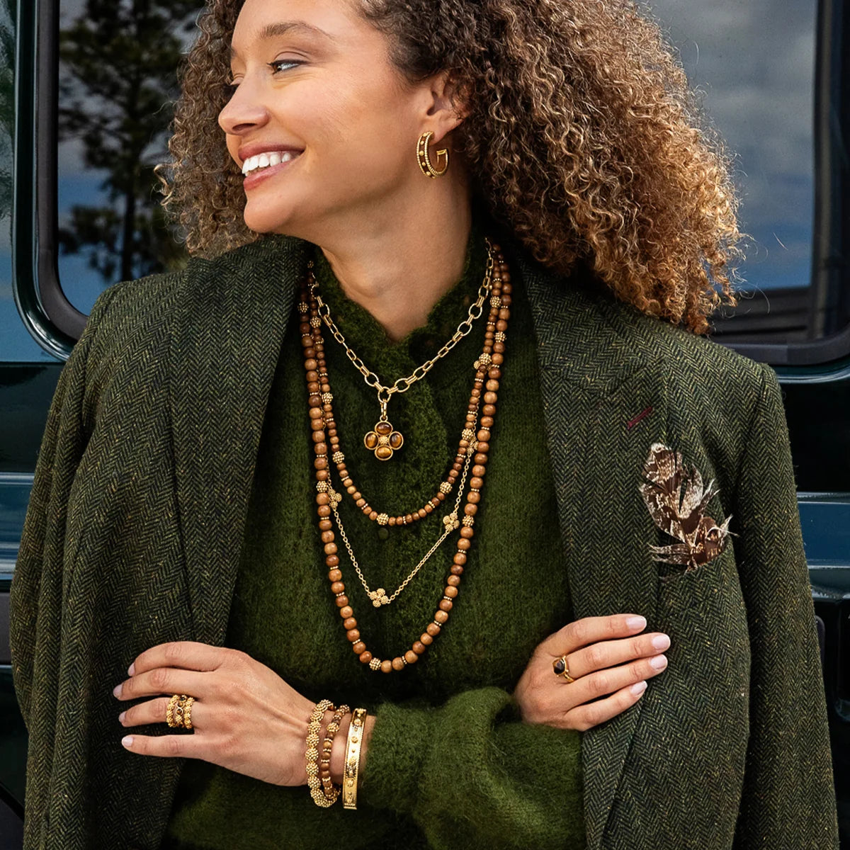 Capucine De Wulf Berry Stretch Bracelet - Teak