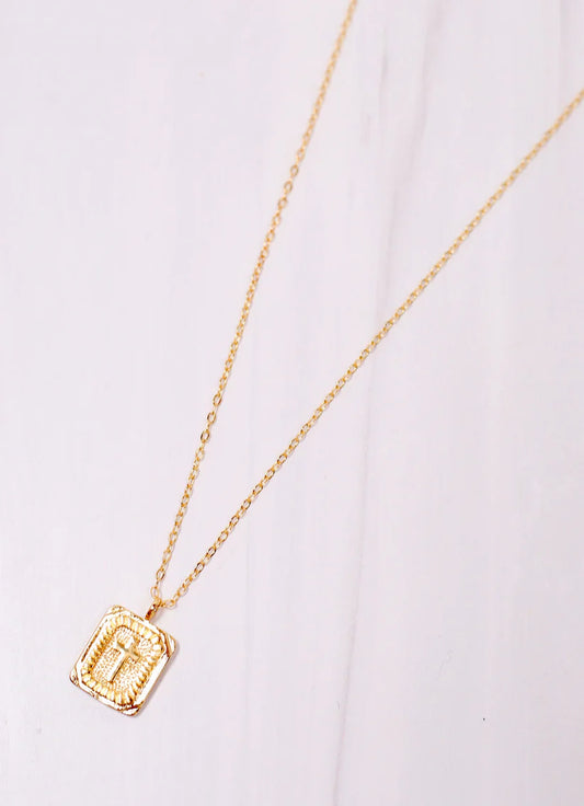 Caroline Hill Johns Creek Cross Plate Necklace