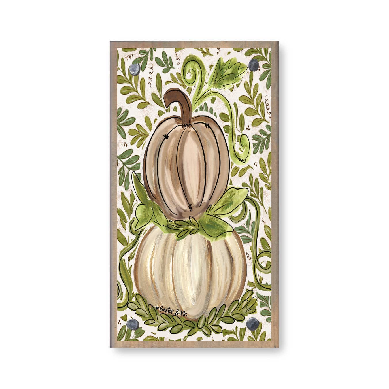 The Porch Baxter and Me Olive Leaf Pumpkin Happy Block