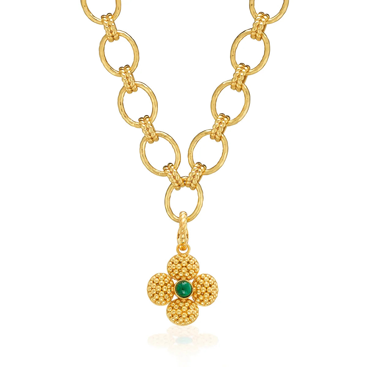 Capucine De Wulf Clover Double Sided Charm/Pendant - Malachite