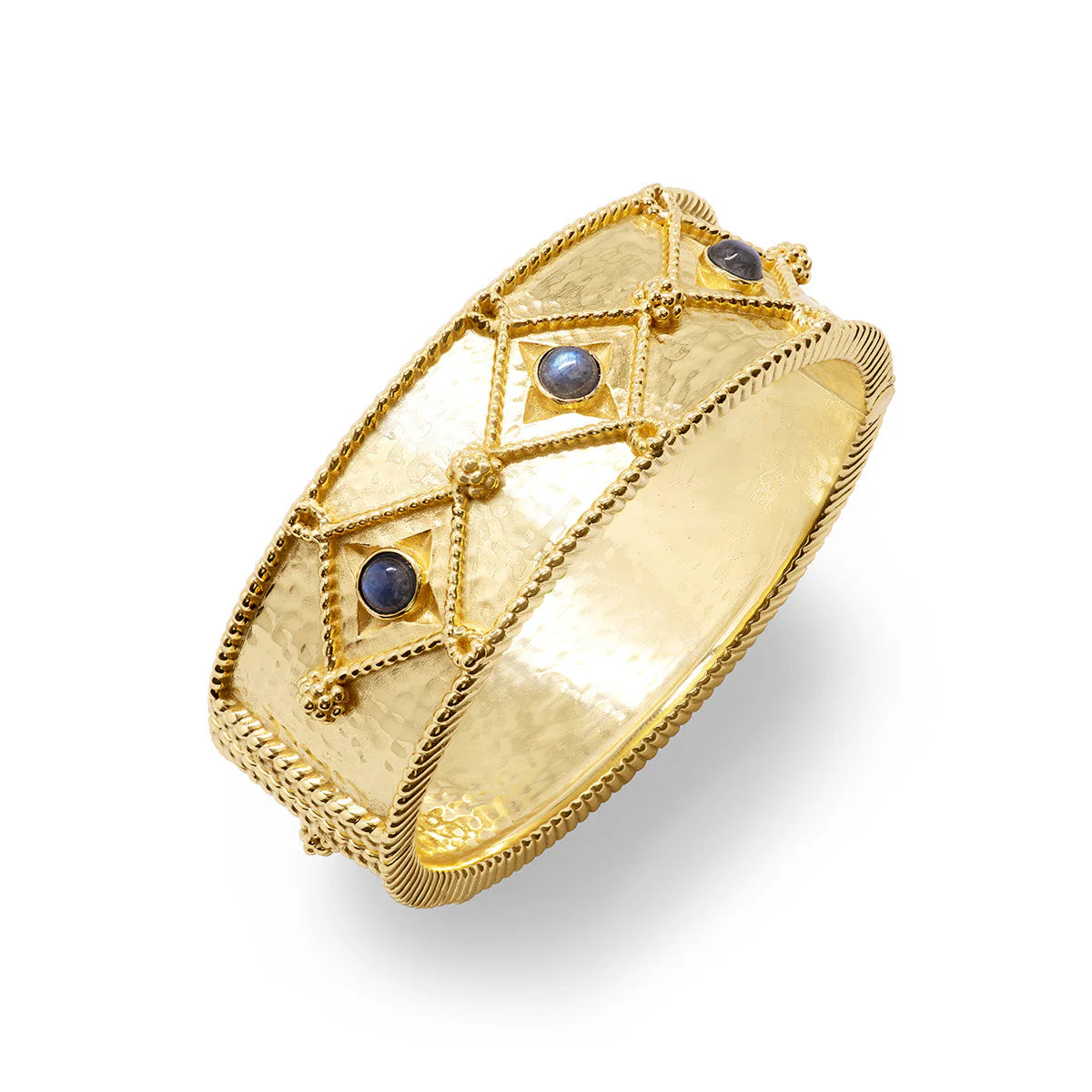 Capucine De Wulf Victoria Hinged Bangle- Blue/Gold