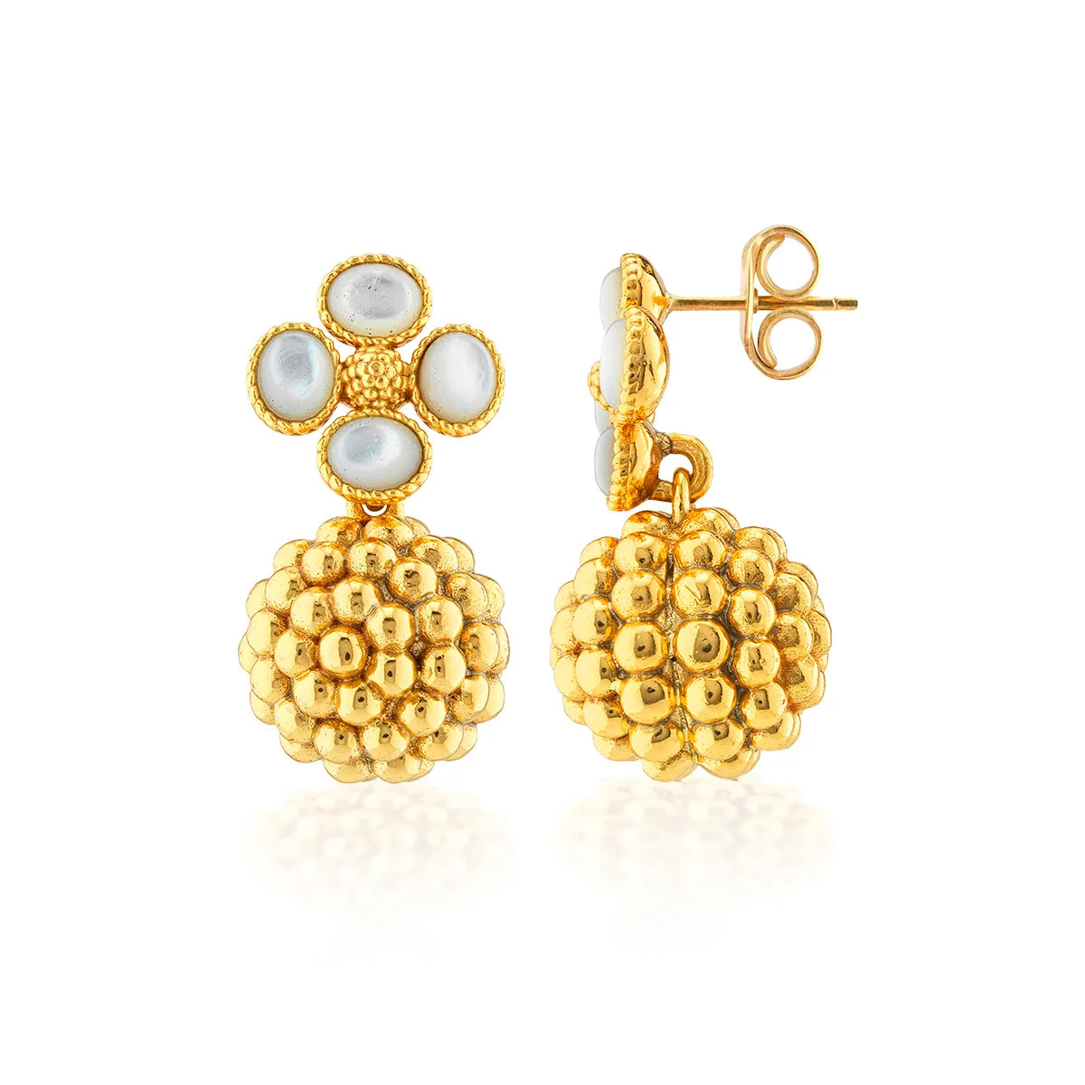 Capucine De Wulf Berry Clover Drop Earrings - MOP